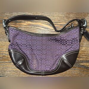 COACH Vintage y2k Mini Hobo Signature Purple/Brown Shoulder Bag - Gently Used